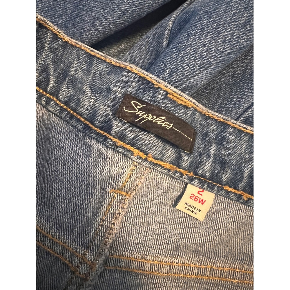 Supplies by Union Bay Denim Maxi Skirt Medium Wash Front Slit Size 2 26W 2B43000 - Picture 6 of 7